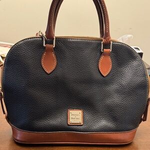 Dooney & Bourke Black and Tan Satchel